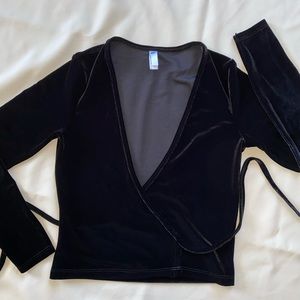 American Apparel - Black Velvet Julliard Wrap Top